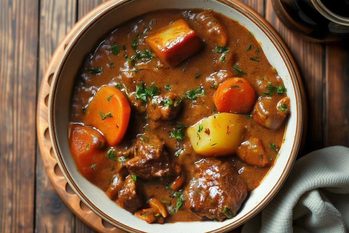 Beef & Bacon Stew with Rich Dark Ale