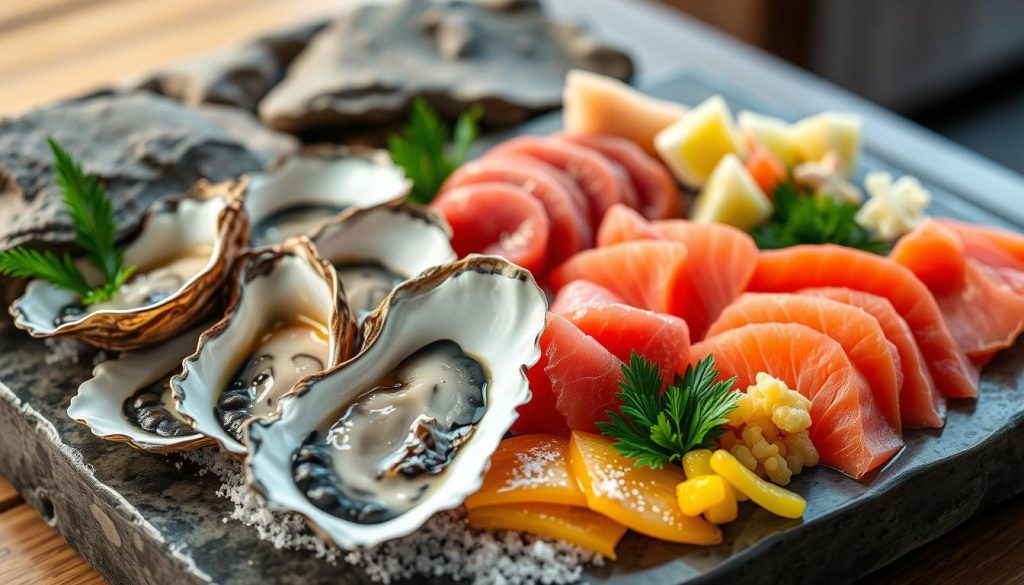 Oysters and Sashimi Platter