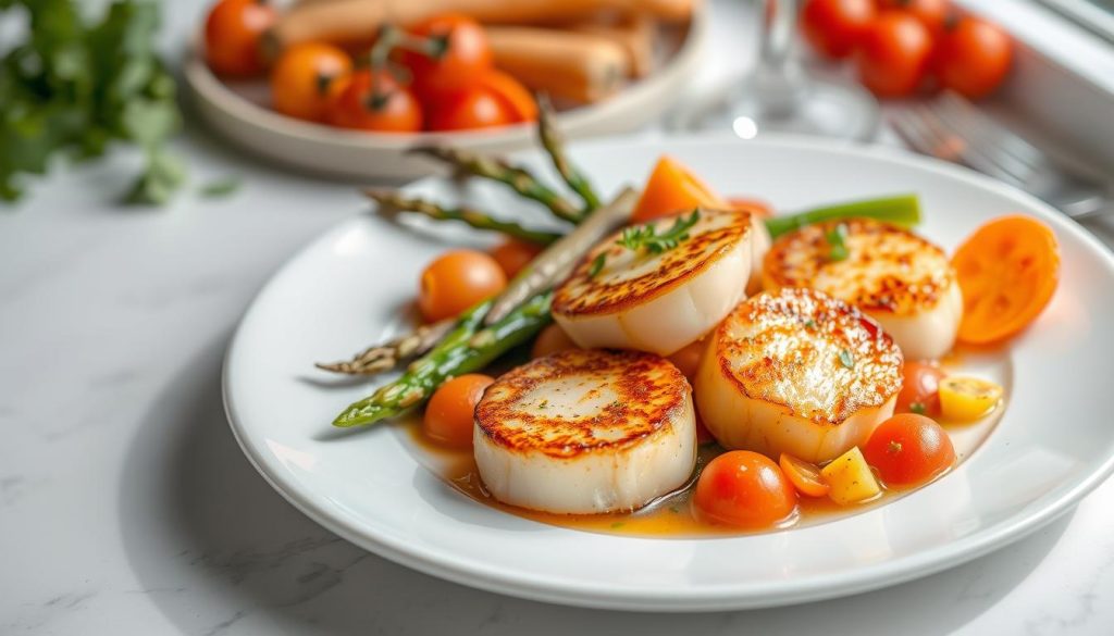 Pan-Seared Scallops with Fresh Vegetables