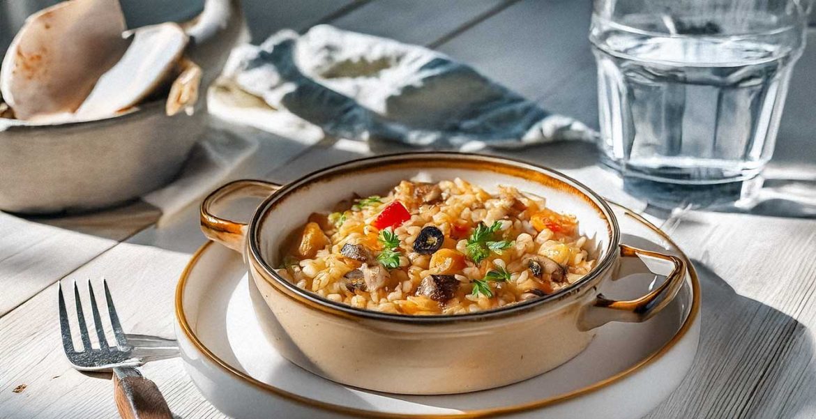 Leftover Risotto with Vegetables and Roasted Meat