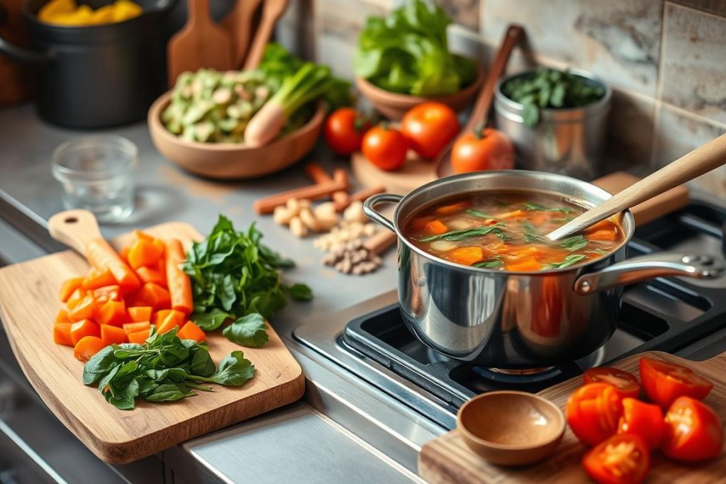 vegan soup preparation