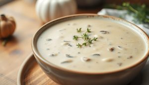 Creamy Mushroom Soup with Thyme