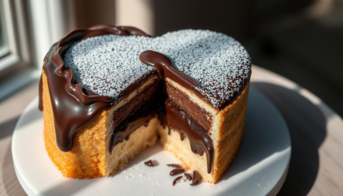 Create a Heart Cake with Chocolate Filling