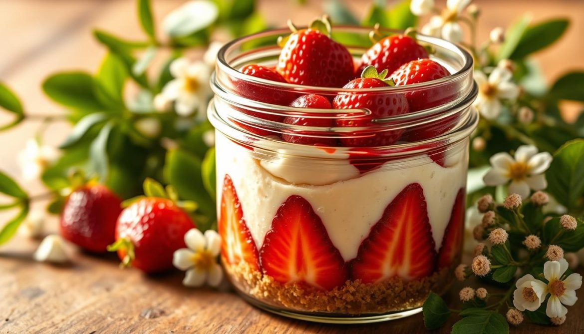 Easy Strawberry Cheesecake in a Jar Recipe