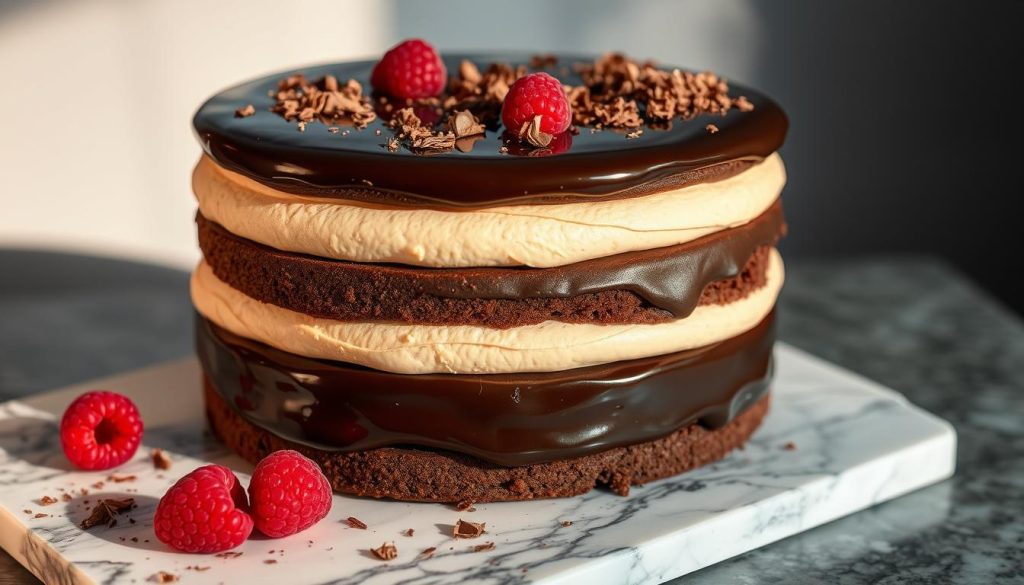 Triple Chocolate Mousse Cake Layers